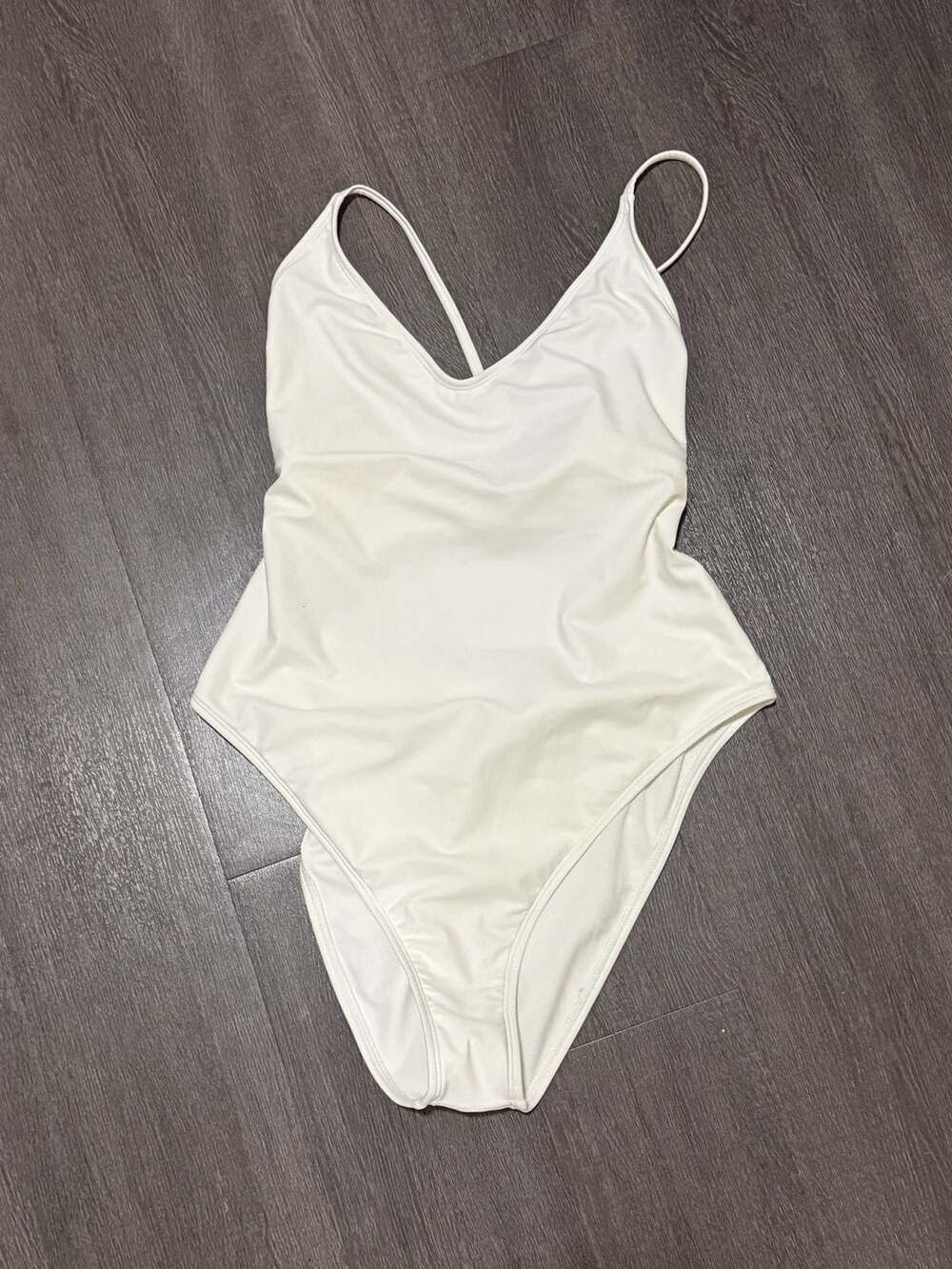 Wild Fable One Piece Swimsuit Size L (12-14) White Extra High Leg